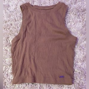 hollister brown high neck tank, womens xs